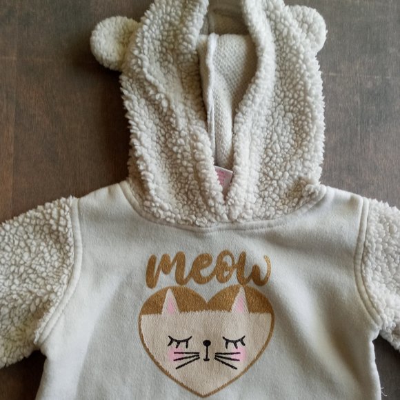 Real Love Pullover White Kitten Hoodie For 24 months - Picture 3 of 5